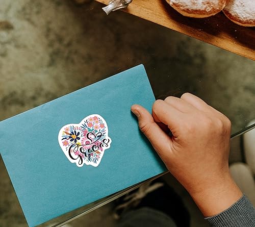 Miniatura 3 de 500 calcomanías grandes de agradecimiento en español | Calcomanías de agradecimiento españolas en forma de corazón para fiestas, clientes, sobre de