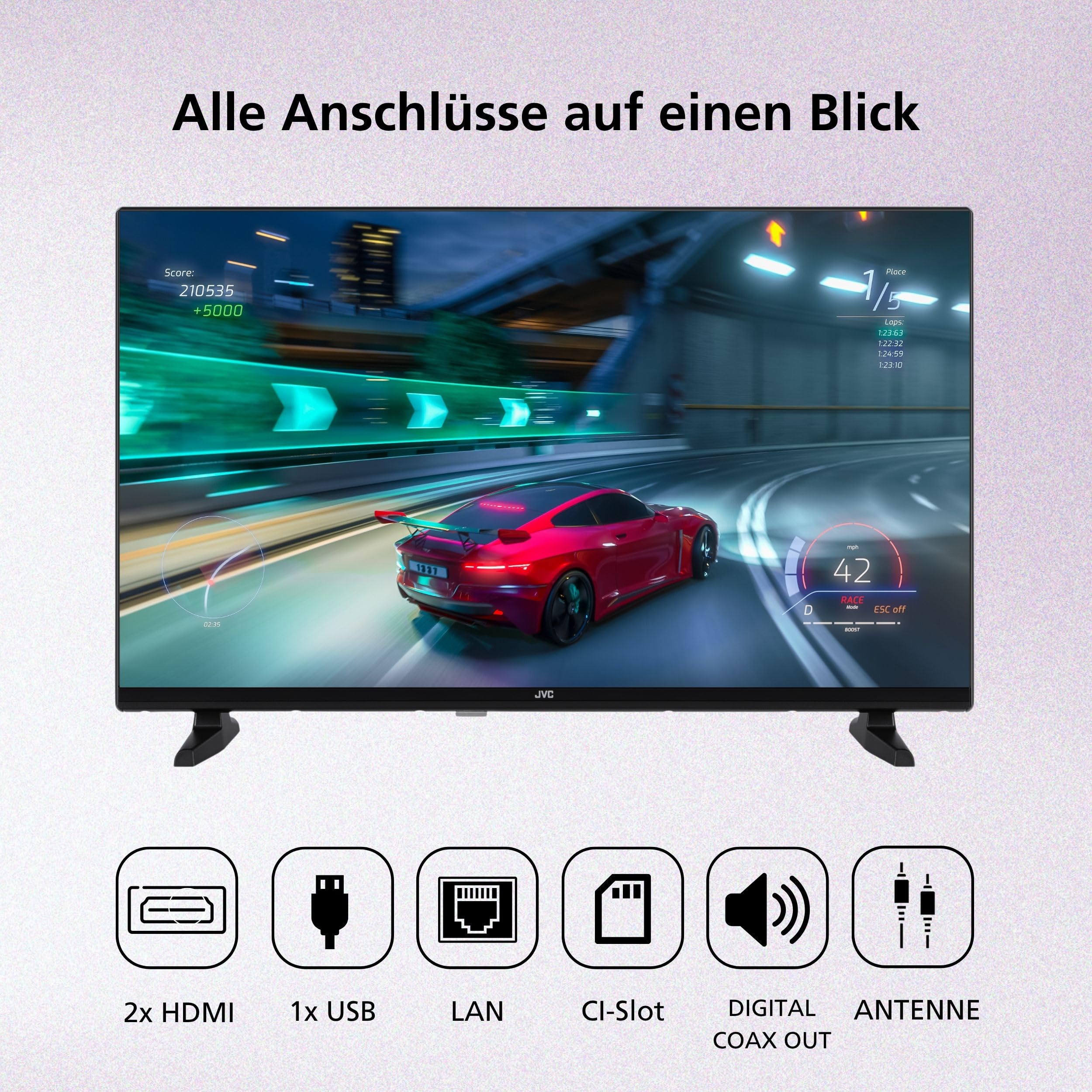 JVC LT-32VDH2555 Fernseher 32 Zoll Smart TV VIDAA HD-Ready HDR Fernseher mit 80 cm Bildschirmdiagonale und integriertem Triple-Tuner, LED TV (2026)