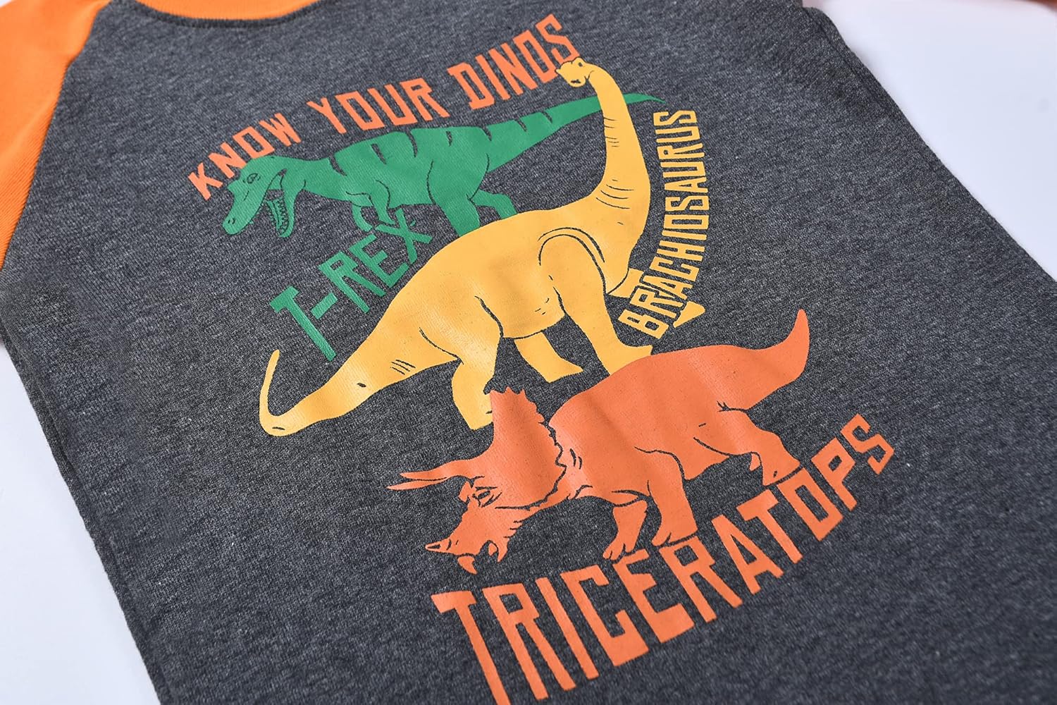 Joyond Boys Pure Cotton Summer Pjs for 2-14 Years, Kids Short Sleeve 4-Piece Pajamas Set Little Boys Sleepwear - Image 6