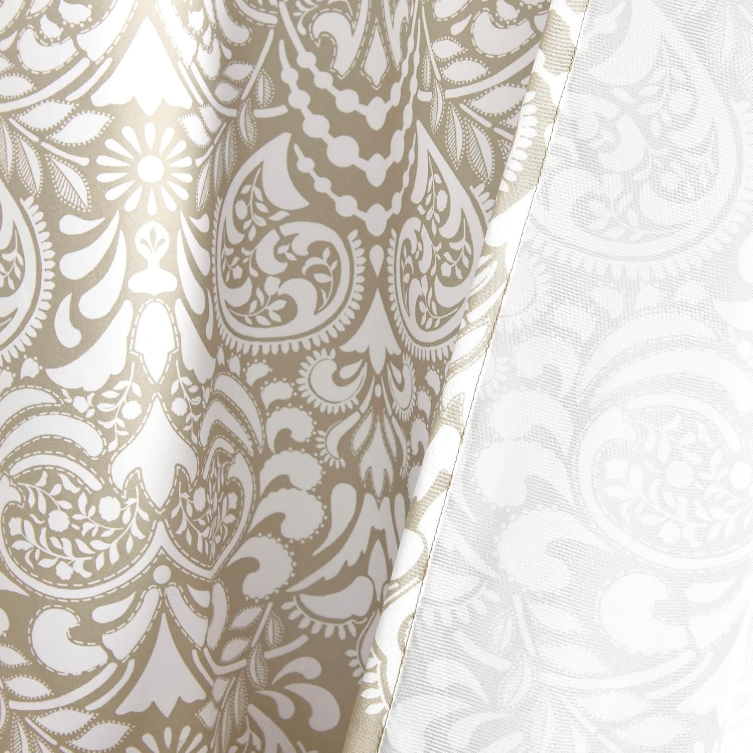 Lush Decor Boho Medallion Shower Curtain Single 72" W x 72" L Neutral - Boho Shower Curtains for Bathroom Decor - Beige Bathroom Curtain