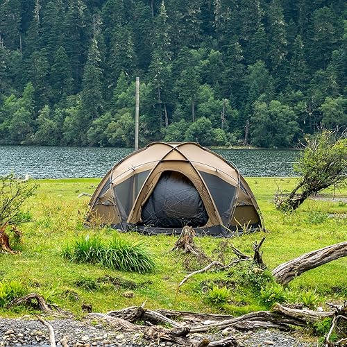 Miniatura 6 de POMOLY Tienda de campaña con cúpula para acampar, tienda de campaña caliente Dome X6 Pro 4 estaciones, tienda independiente para 2-4 personas,
