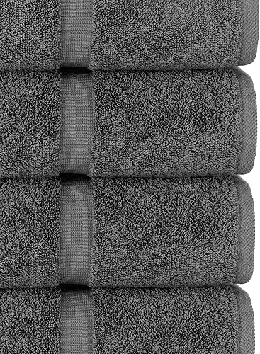 Miniatura 4 de Chakir Turkish Linens Toallas turcas de calidad hotel y spa 100% algodón premium Suaves y absorbentes (4 toallas de baño, gris oscuro)