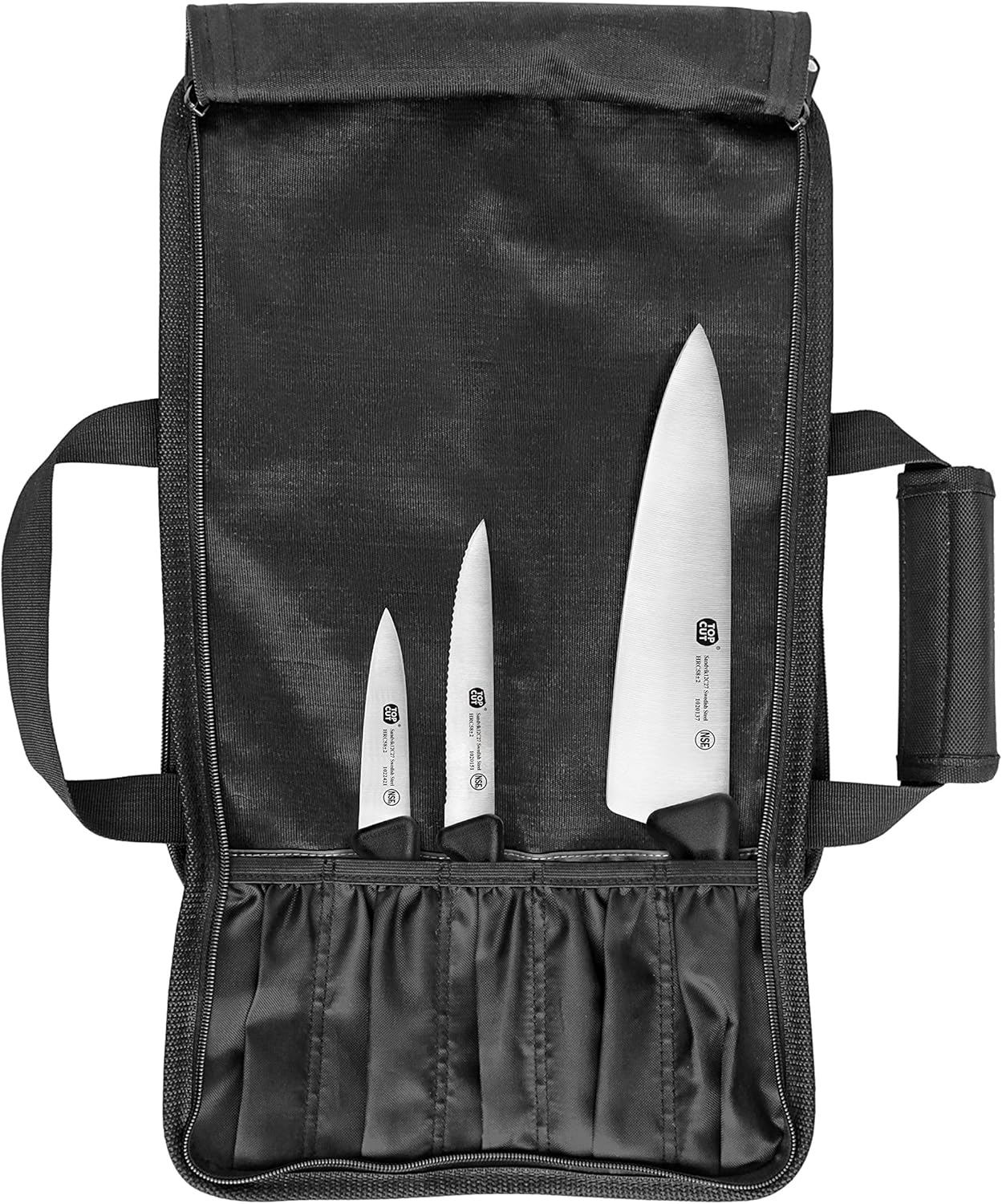 Top Cut by Cangshan | P2 Series 1020113 Swedish 14C28N Steel 4-Piece Starter Knife Bag Set