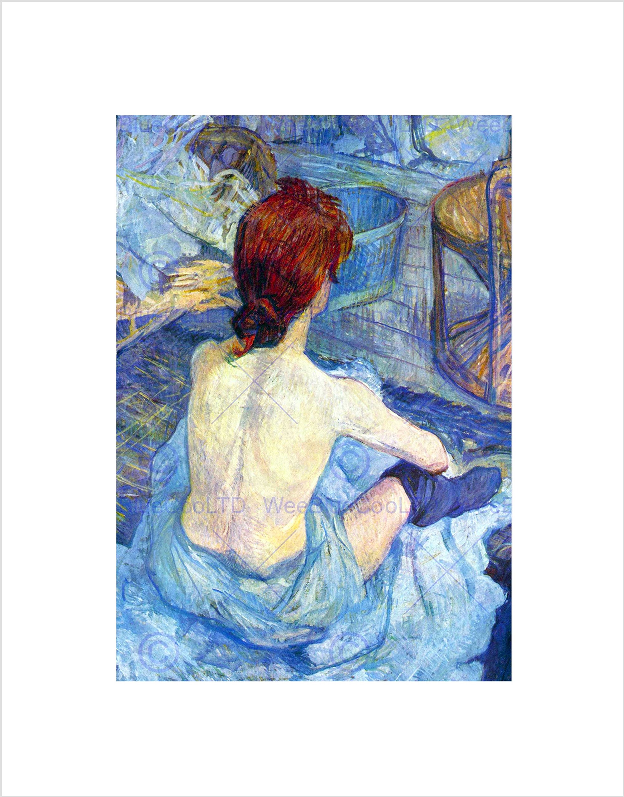 Wee Blue Coo Toulouse Lautrec Rousse Toilet Old Master Wall Art Print