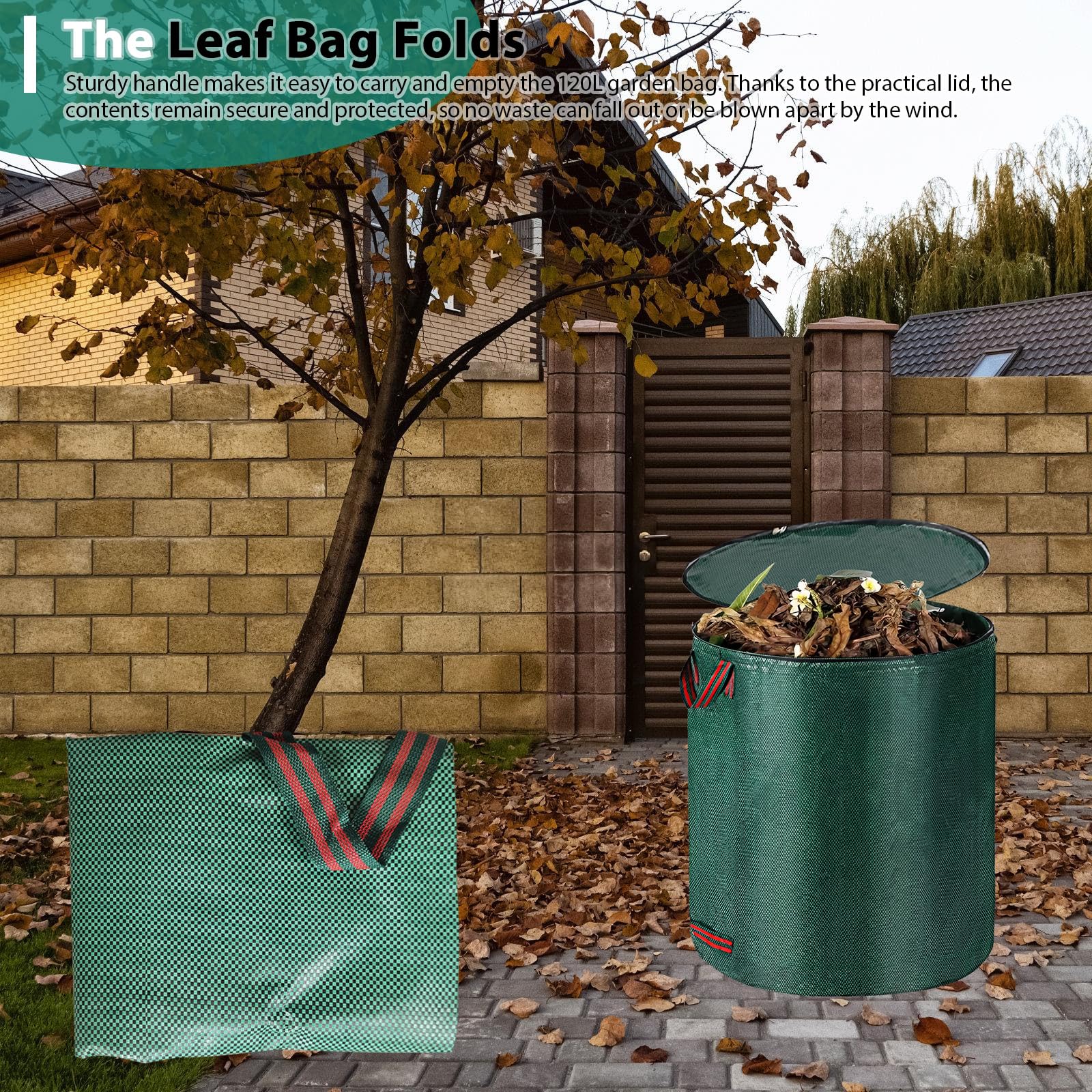 Gartenabfallsack Mit Deckel HUOKI 3 Säcke Gartenab Produktbild-Vorschau 14