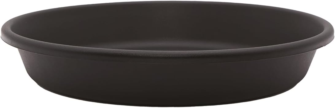 The HC Companies Flower Pot Saucers - Plastic Plant Saucer for Outdoors & Indoors - Traditional Design Plant Pot Trays for Water Drainage - Durable & Stylish Round Plant Tray 8-inch Black