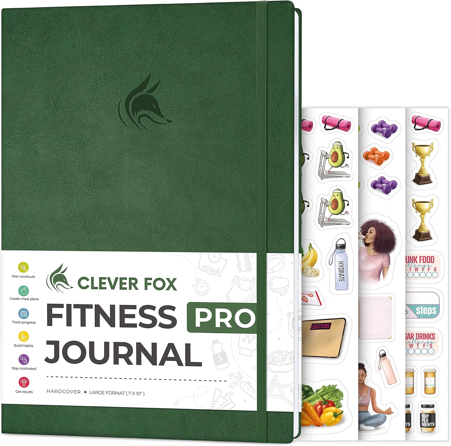 Clever Fox Fitness Journal PRO Daily Workout Planner with Meal