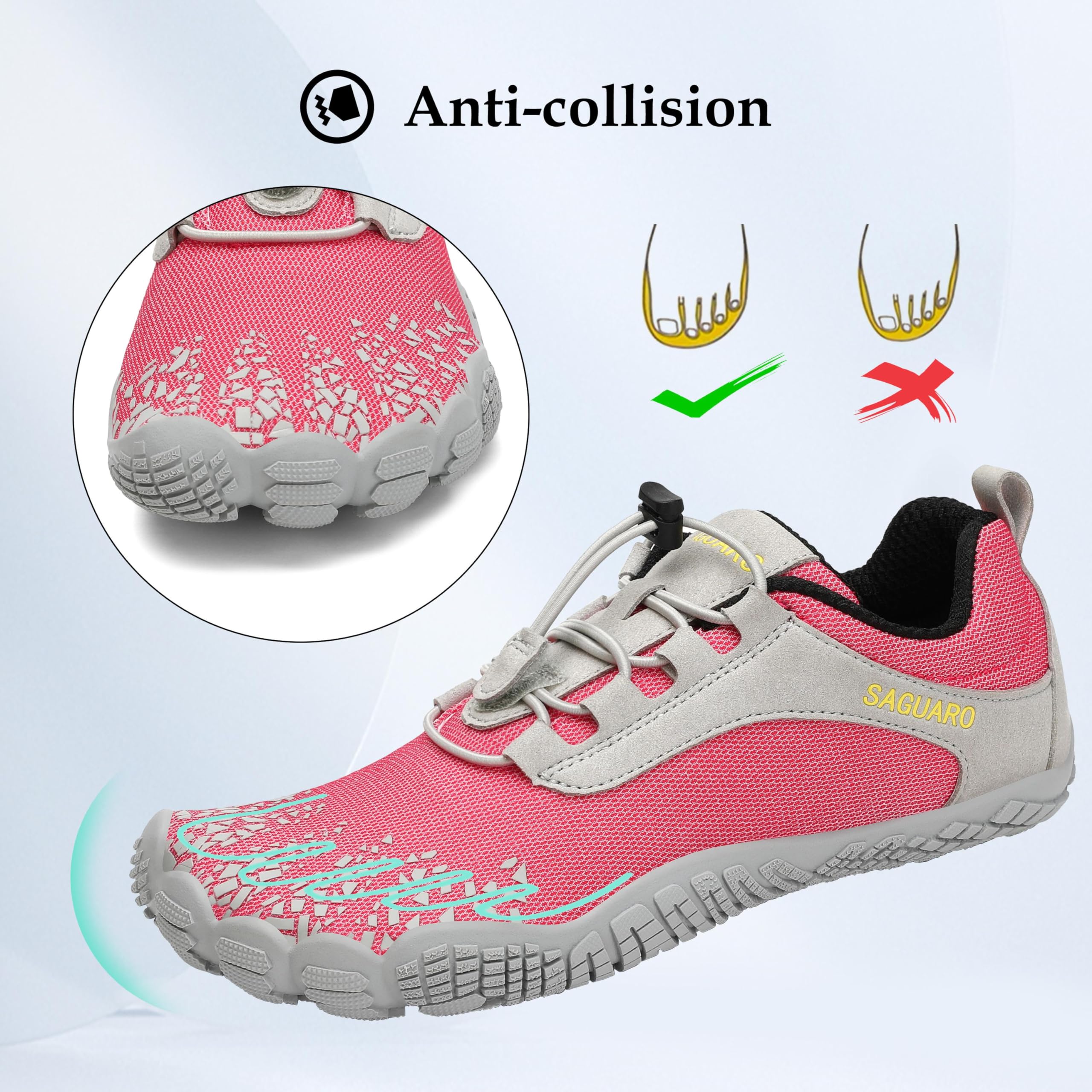 SAGUARO Scarpe Barefoot Minimaliste Uomo Scarpe da Trail Trekking Scarpette da Scoglio