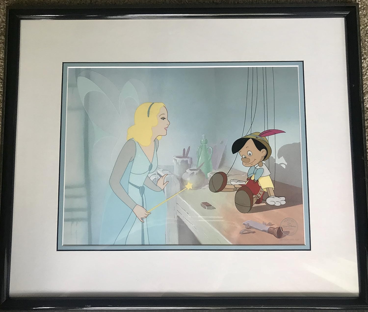 WDCC Pinocchio"Gift Of Life" Sericel Cel Rare And Hard To Find w/coa