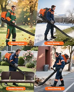 NEO-TEC 52 cc Backpack Gas Leaf Blower 564 CFM 216 MPH 2-Cycle Engine Padded Harness Anti-Vibration Easy-Start for Lawn Yard