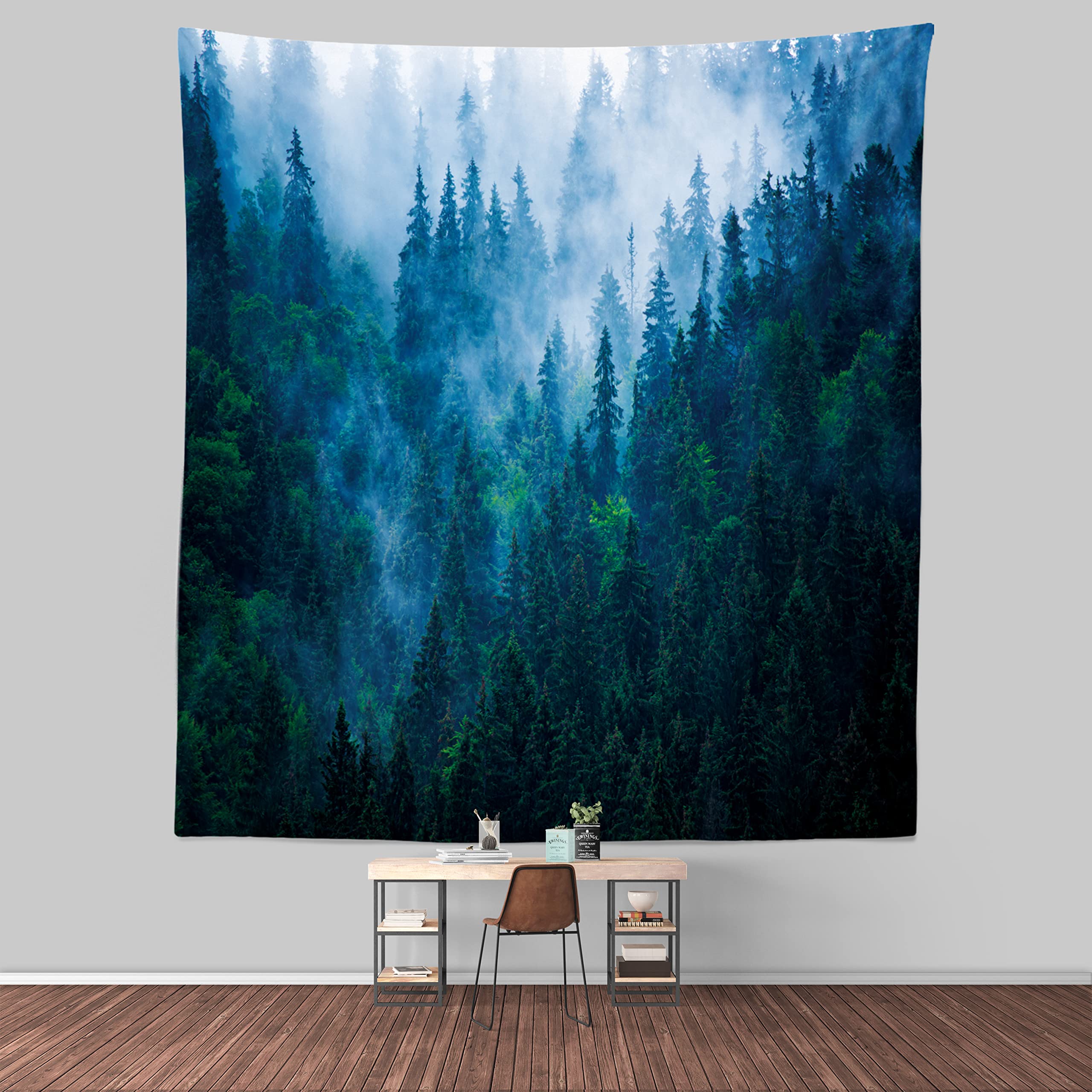 Keveloya senlin4 guatan (50" L x 60" W, Foggy Forest)