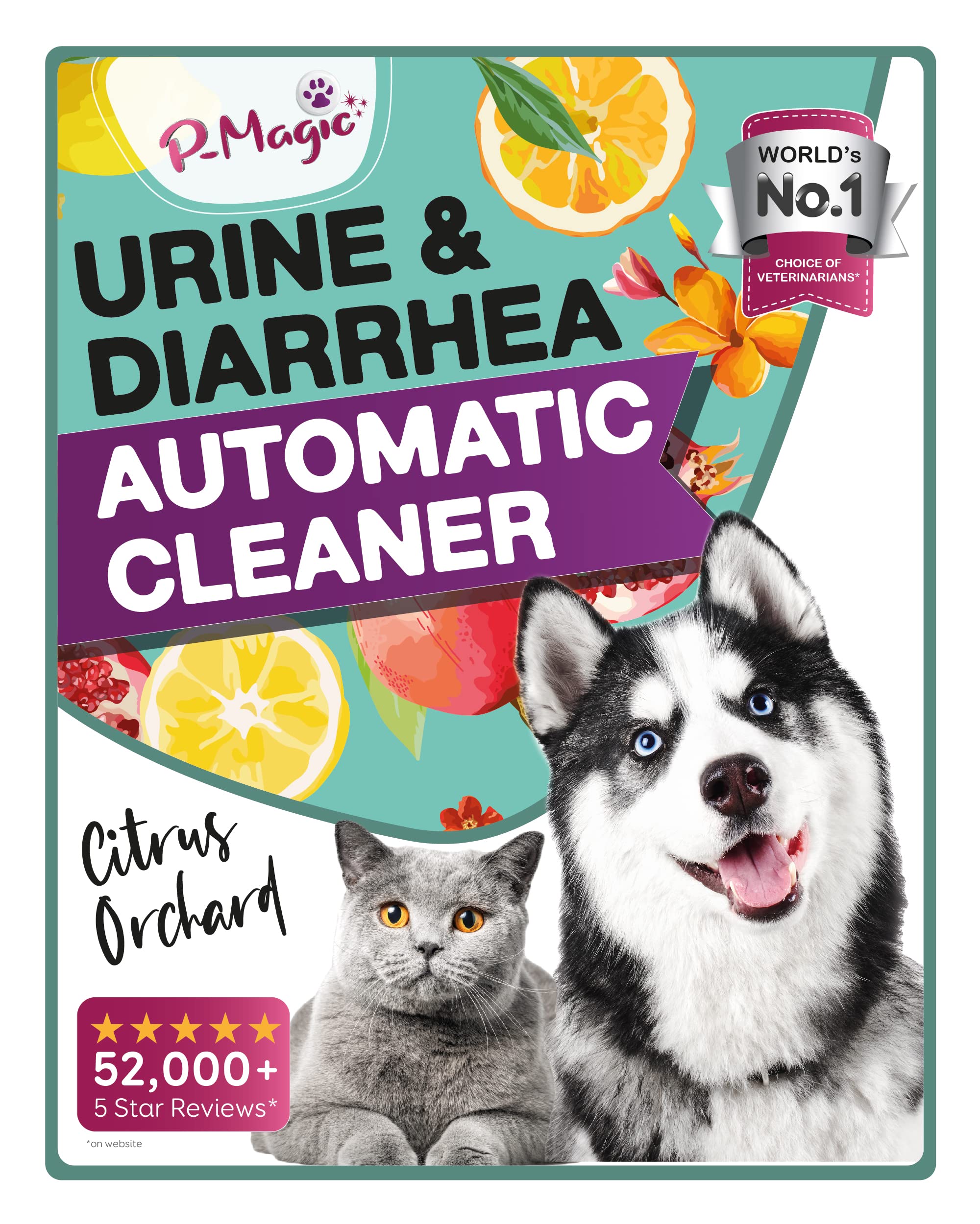 Automatically Cleans Urine, Vomit, Diarhhea for Dogs, Cats, Other Pets (100g Pet Waste Removal Powder)