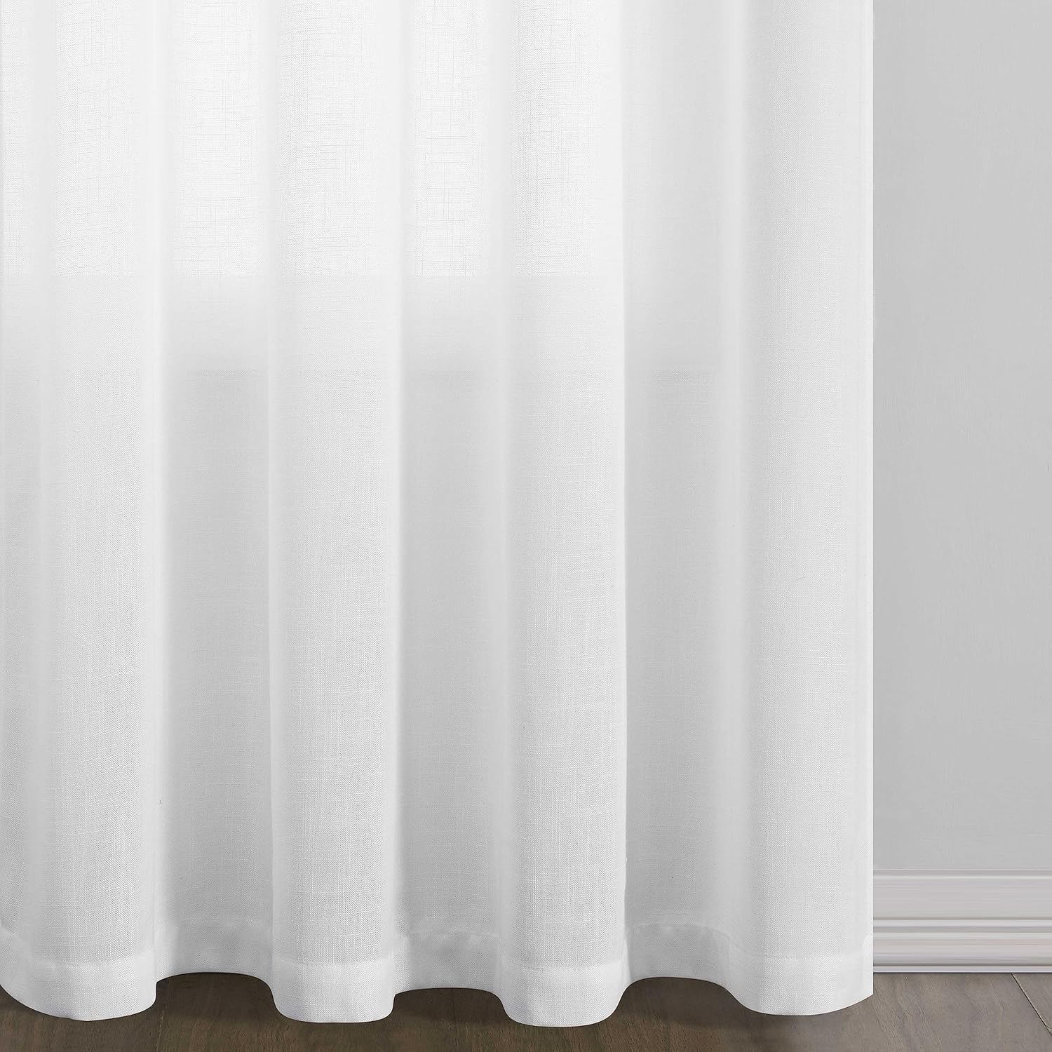 Grommet White Linen Curtains 84 Inch Length 2 Panels Set Living Room Light Filtering Semi Sheer Linen Drapes Boho Farmhouse Privacy White Window Curtains 84 Inches Long for Bedroom Office 40x84