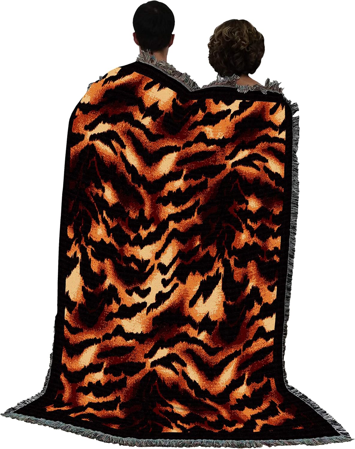 Pure Country Weavers Tiger Skin Blanket - Wildlife Gift Tapestry Throw Woven from Cotton - Made in The USA (72x54)