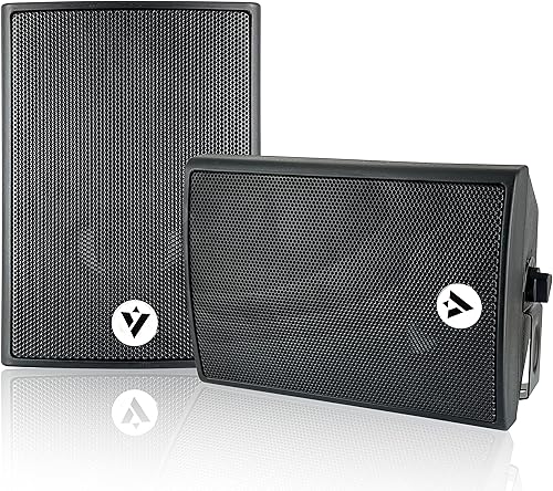 Miniatura 3 de VOYZ Altavoces montados en la pared de 2 vías para diversión en interiores y exteriores - Altavoces de 100 W de alto rendimiento con woofer de cono