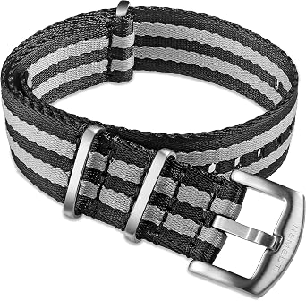 torbollo Military Ballistic Nylon Watch Strap, Soft Watch Bands for Men Women, Seat Belt Watch Wrap Nylon Replacement with Heavy Duty Brushed Buckle of 18mm 20mm 22mm 24mm