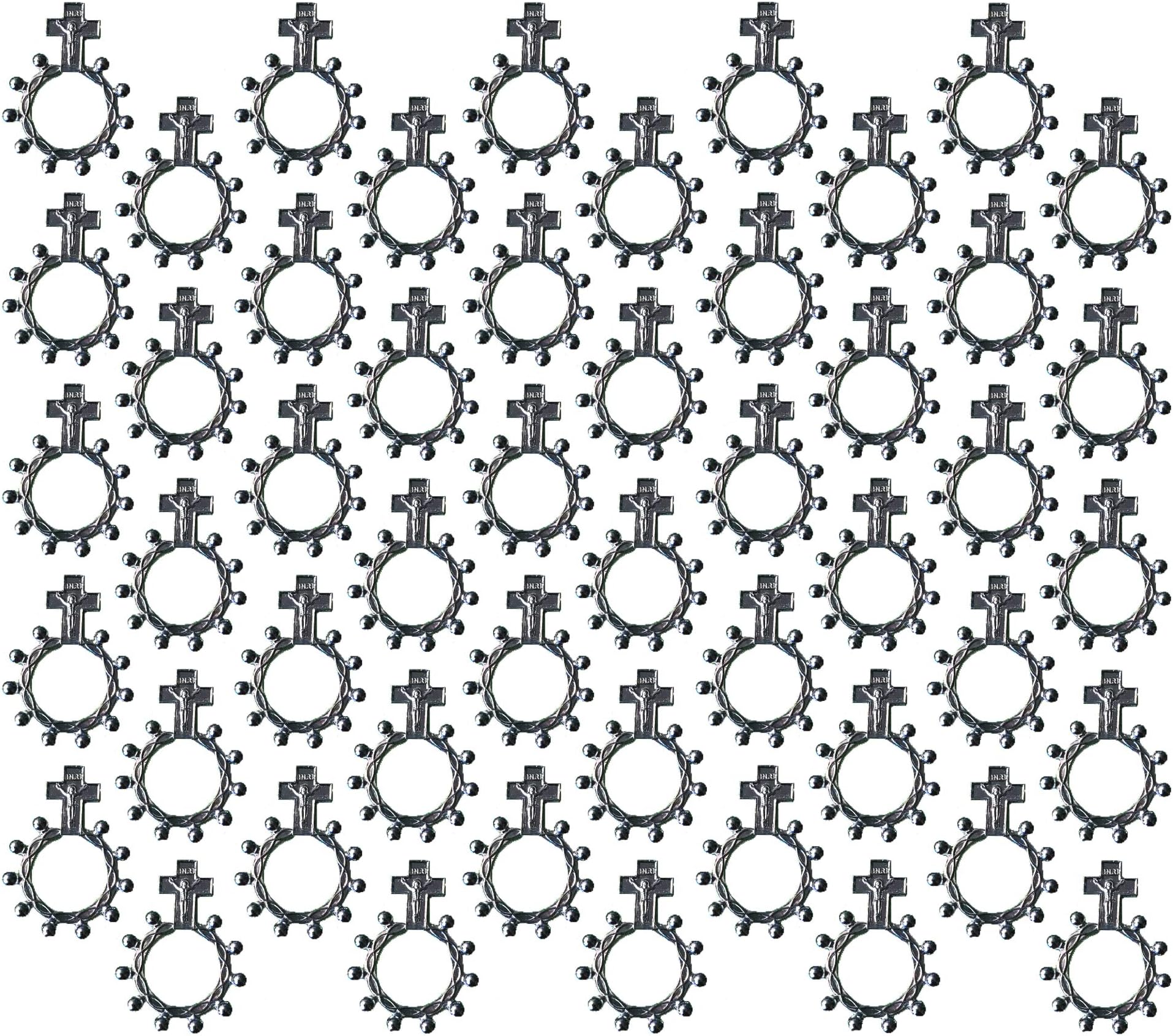 Rosary Rings Pocket Finger Rosaries - One Decade Rosary Ring Crucifix For Women Or Men (50)