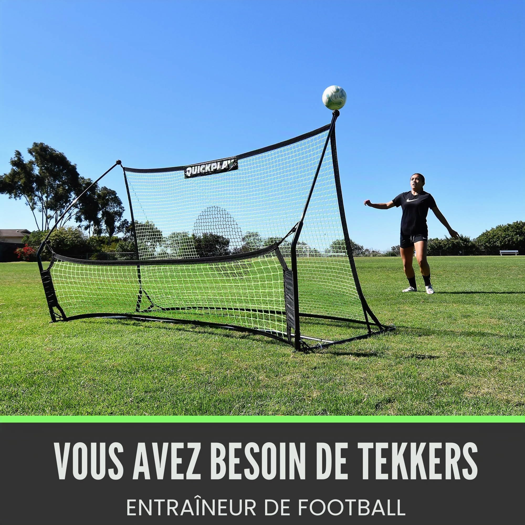 QUICKPLAY Tekkers Trainer Filet de Rebond Football Portable, Double Filet à Rebond, Entraînement Football