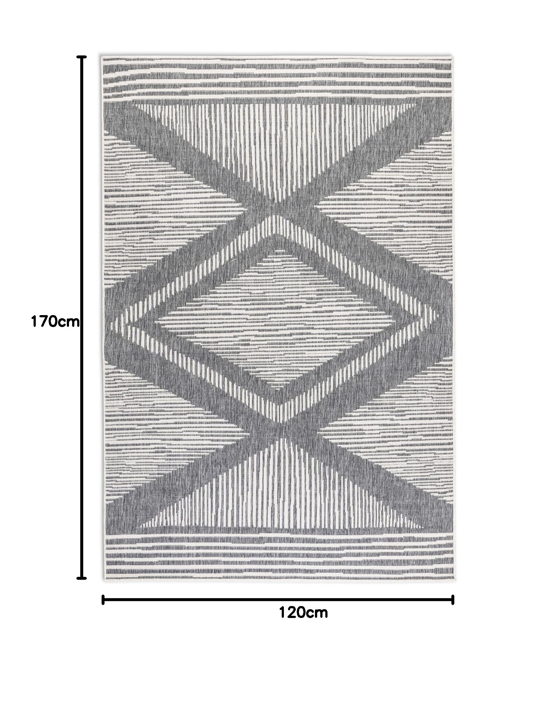 Elle Decoration Tapis réversible pour l'intérieur et l'extérieur - Résistant aux intempéries et imperméable - Motif Moderne à Losanges - Motif géométrique - Tapis d'extérieur pour Jardin, Balcon,