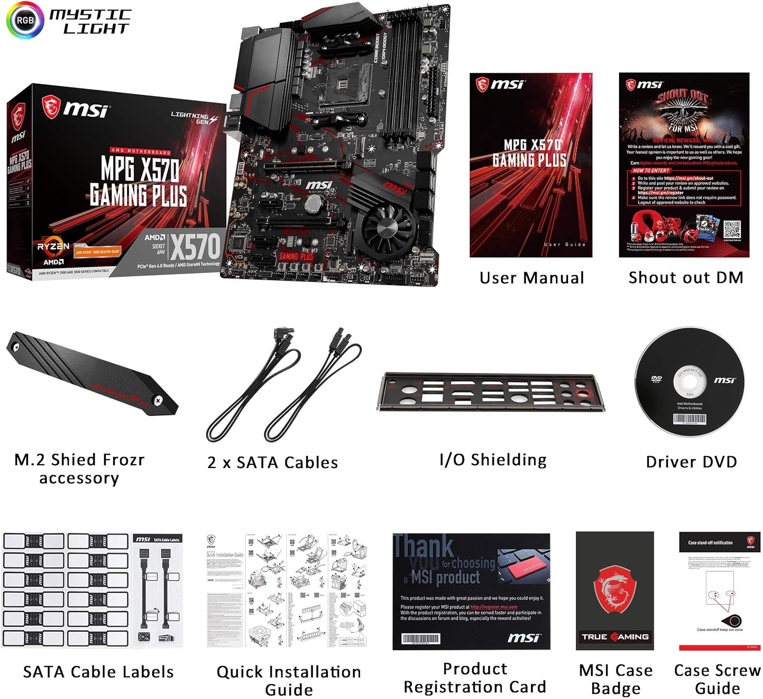 Best Cyber Monday 🔥 MSI MPG X570 Gaming Plus Motherboard (AMD AM4, PCIe 4.0, DDR4, SATA 6Gb/s, M.2, USB 3.2 Gen 2, HDMI, ATX) (Renewed)