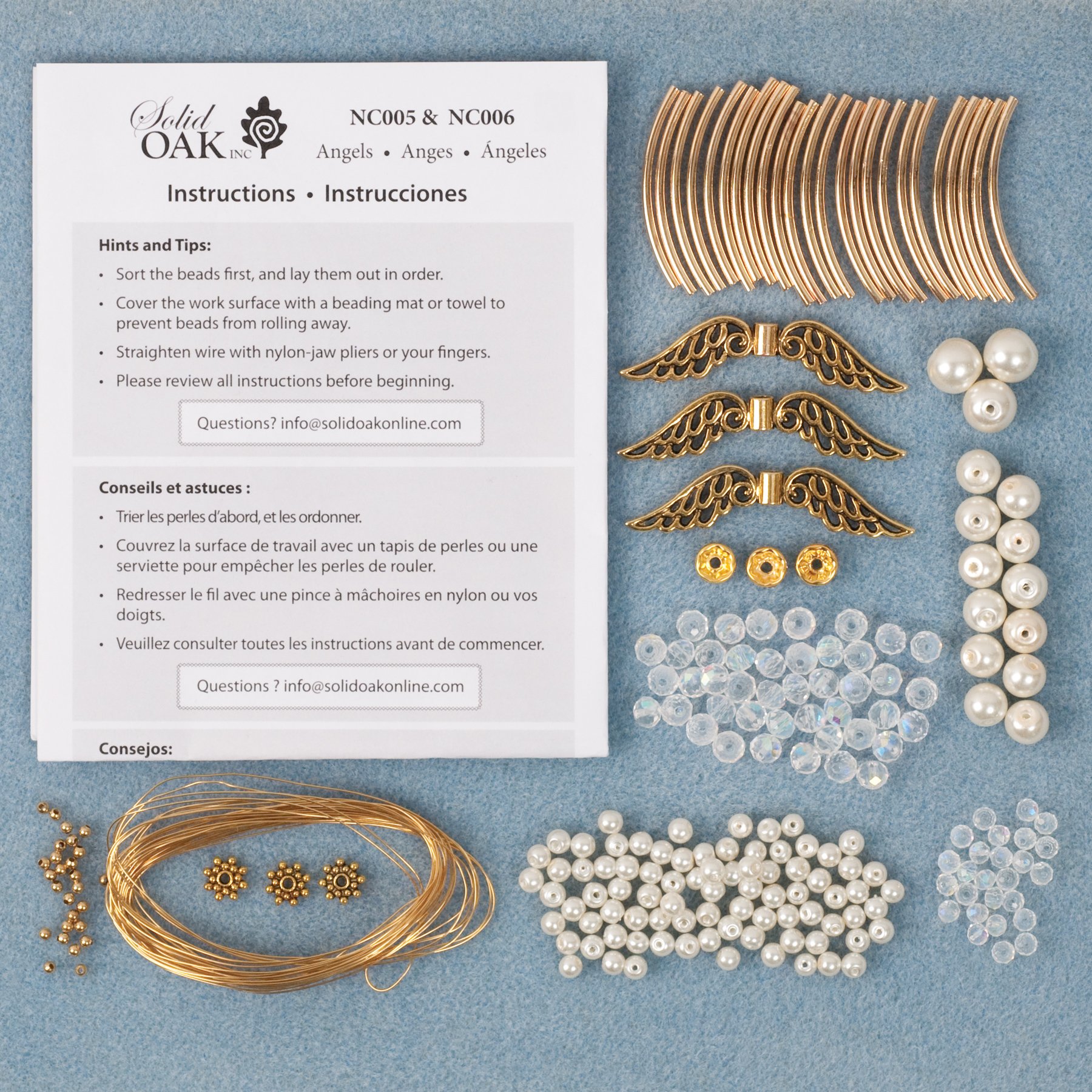 Solid Oak Christmas Ornament Kit - Golden Angels, Gold - Image 3