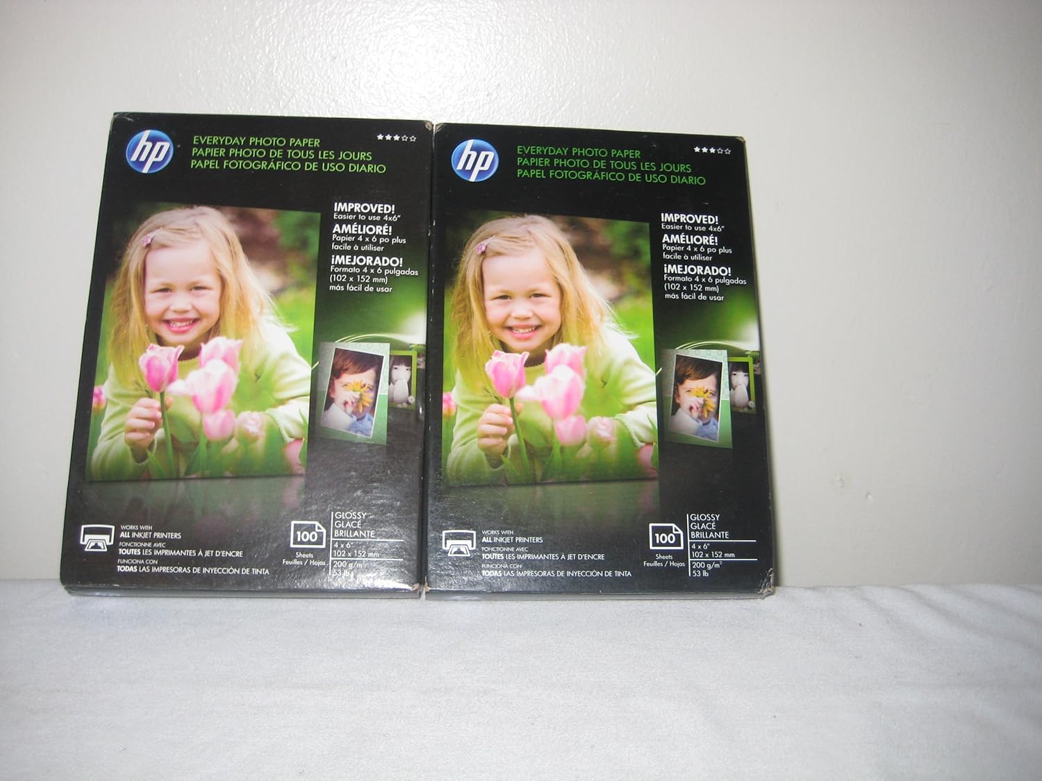 Hp Photo Paper 100 Sheet Per Pack 4" x 6 " (2 Pack) Photo Quality Paper Office