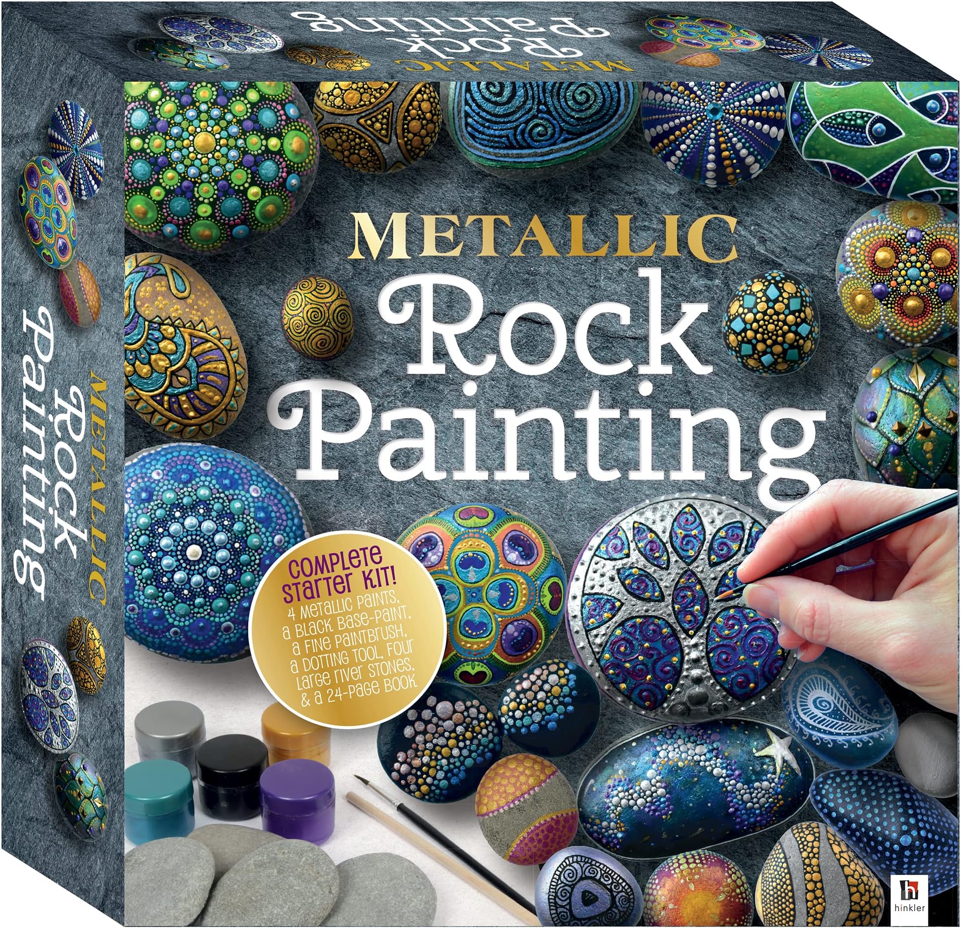 Hinkler - Metallic Rock Painting - Rock Painting Complete Starter Kit - Arts and Crafts for Everyone - Gift for Art Lovers - Includes Rocks, Metallic Paint and More [Paperback] Pty Ltd