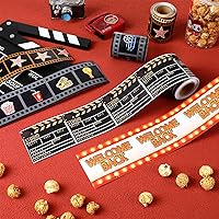 Vista 7 de Yexiya 4 Rollos 131 pies Bordes para Tablón de Anuncios Noche de Cine Borde de Tablón Marquesina Roja de Teatro Decoraciones de Cinta de Carrete