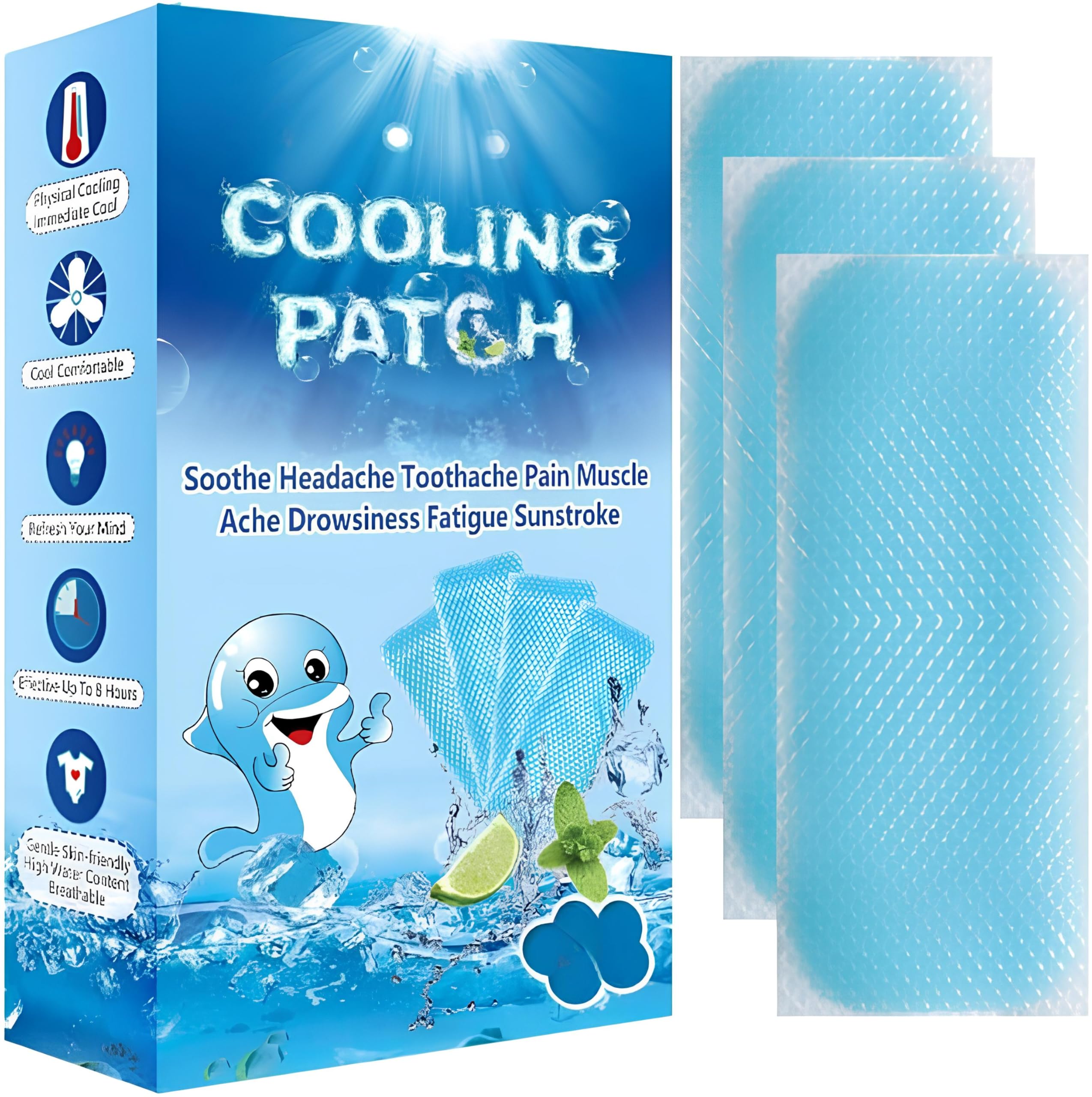 NeuKart 10 Sheets Forehead Cooling Strips, Cooling Gel Sheet to Relieve Headache, Toothache Pain, Drowsiness, Fatigue, Refreshing, Sunstroke, Fever Cooling Gel Patches, For Kids, Men And Women (BLUE) (B0DBQVLFRM) Amazon Price History, Amazon Price Tracker