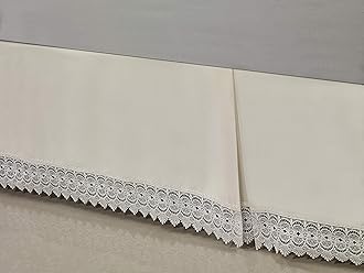 Elegant Comfort ™ Silky-Soft Luxury Lace Fringe Dust Ruffle/Bed Skirt Microfiber Platform Wrinkle and Fade Resistant with 15inch Drop