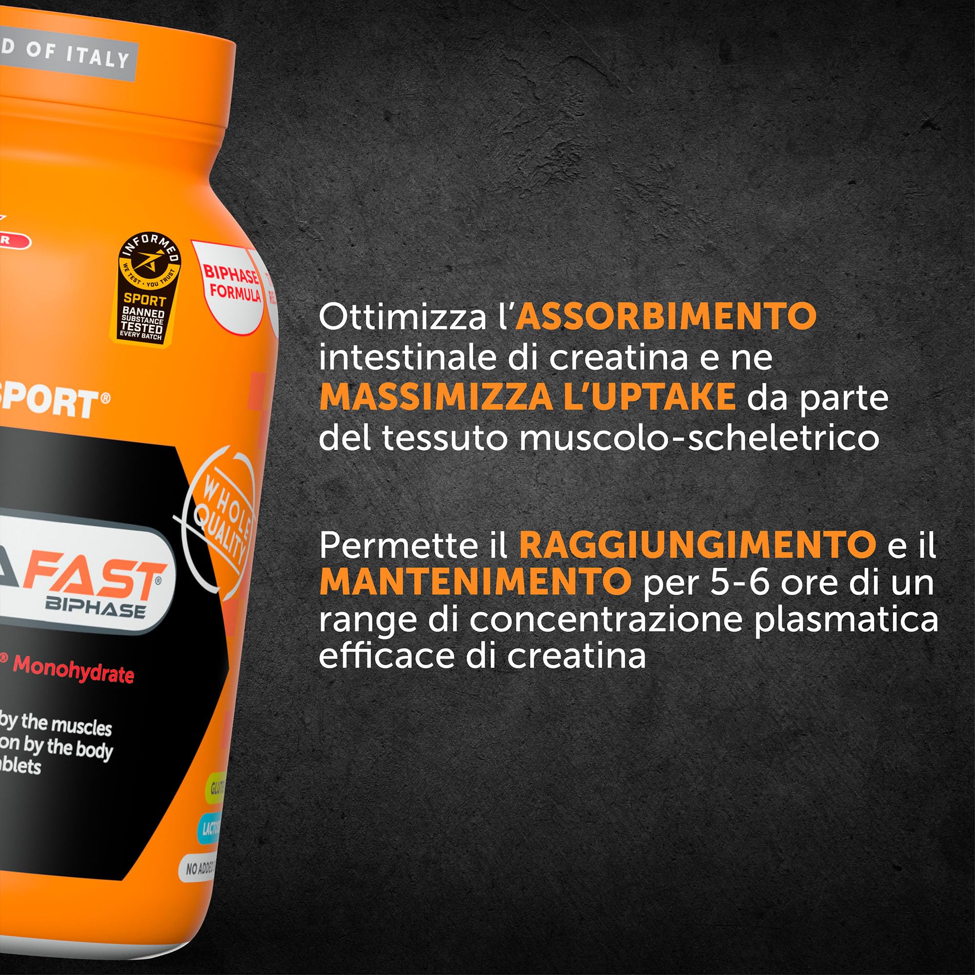 NAMEDSPORT Creafast 120 Compresse | Creatina Monoidrato per Performance e Recupero Muscolare | Integratore per Sportivi, Fitness e Bodybuilding | Pre e Post Workout