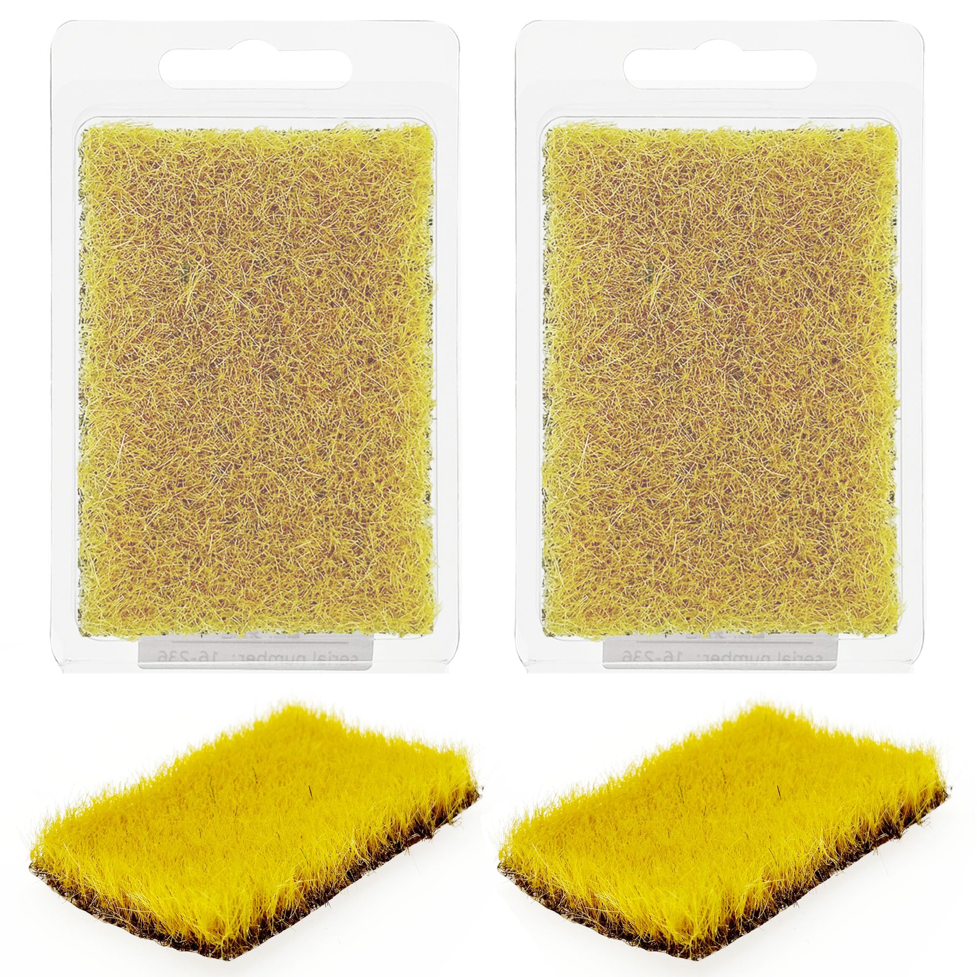 Woohome 2 PCS Static Grass Tuft Railway Artificial Grass for Train Scenery, Railway Landscape, Military Sand Table DIY, Light Yellow โ image 1