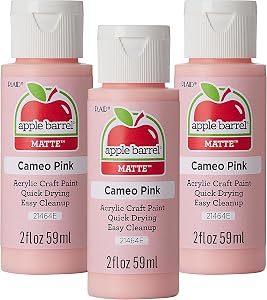 Apple Barrel Acrylic Paint, Cameo Pink (Pack of 3) 2 oz, 21464EA- (Pack of 3)
