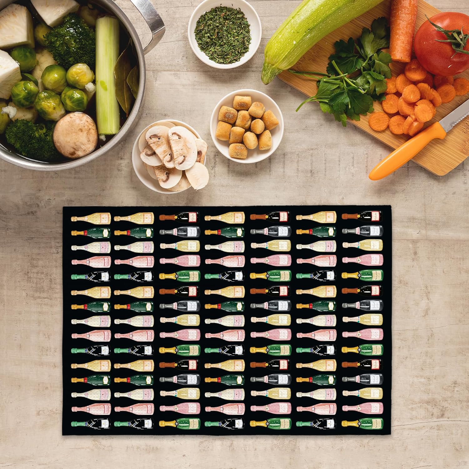 Black Champagne Lover Gift Kitchen Towels, Champagne Accessories Bar Hand Towel, Trendy Alcohol Bottles Cocktail Gift Champagne Bachelorettes Girly Room Decorative Tea Dish Towels 16x24 Inch - Image 5