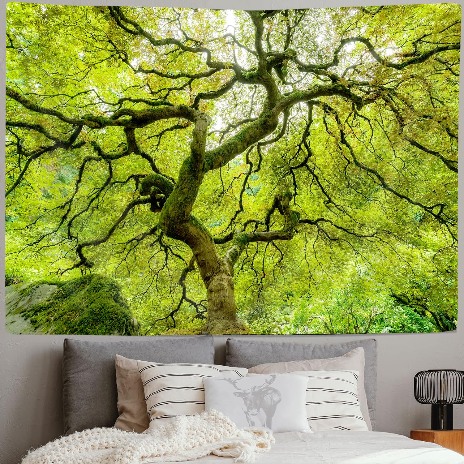 Mystic Fog Forest Wandteppich - Gothic Wald Deko 152,4x101,6cm