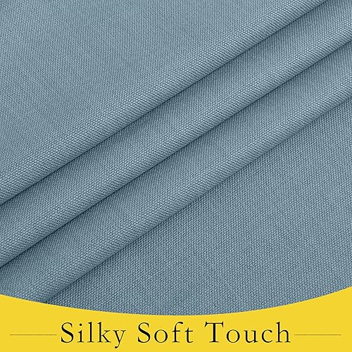 Miniatura 5 de NICETOWN Cortinas opacas francesas de lino sintético, cortinas de privacidad para puerta de cristal, cortinas con aislamiento térmico para ventana,