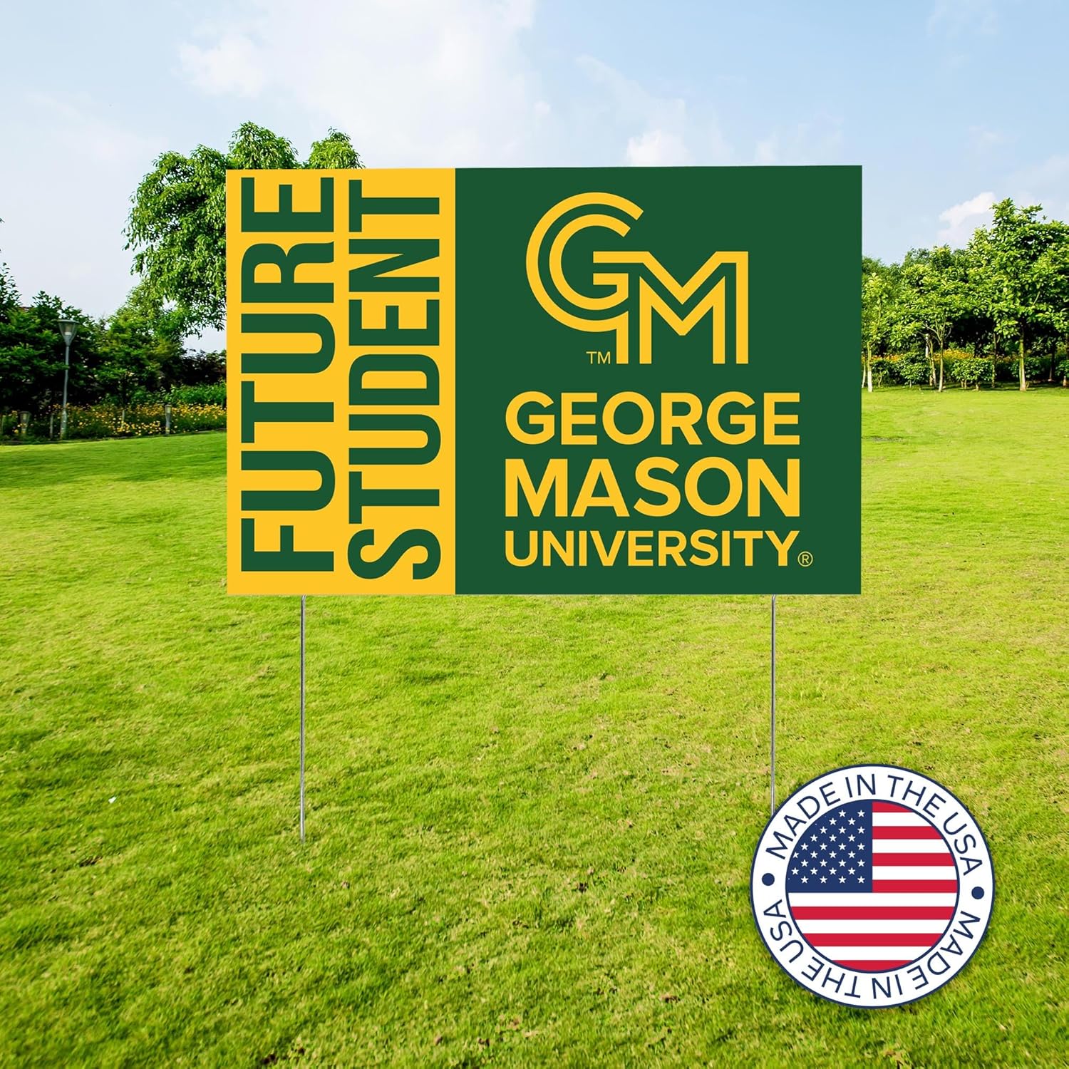 Desert Cactus George Mason University Patriots 12x18" Graduate Graduation Celebration Yard Sign Graduates Outdoor Lawn Display with Stakes (Grad Sign 4)