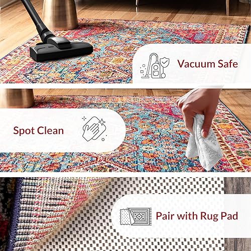 Miniatura 2 de NuLOOM Meadow - Alfombra de área vibrante (10 x 14 in), color negro, Polipropileno, Multicolor