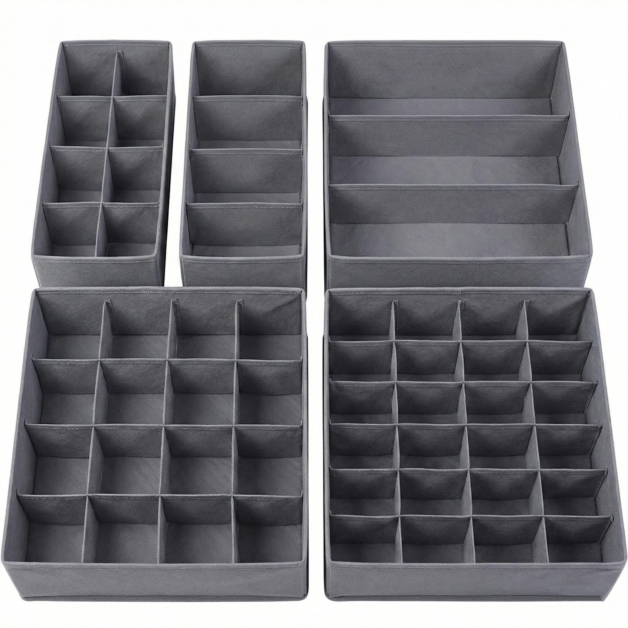 Lourome 5pc Bra and Underwear Organizer Set. Divider Bra Organizer, Sock Organizer, Underwear Storage Organizer, Clothes Organizer, Tie Organizer. Closet Organizer, Dresser Drawer Dividers Organizers