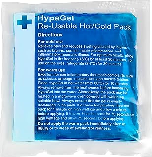 Safety First Aid Group HypaGel Reusable Compact Hot/Cold Gel Therapy Pack, for Sports First Aid, Muscles and Pain Relief, Single 13cm x 14cm - microwave and freezer-safe