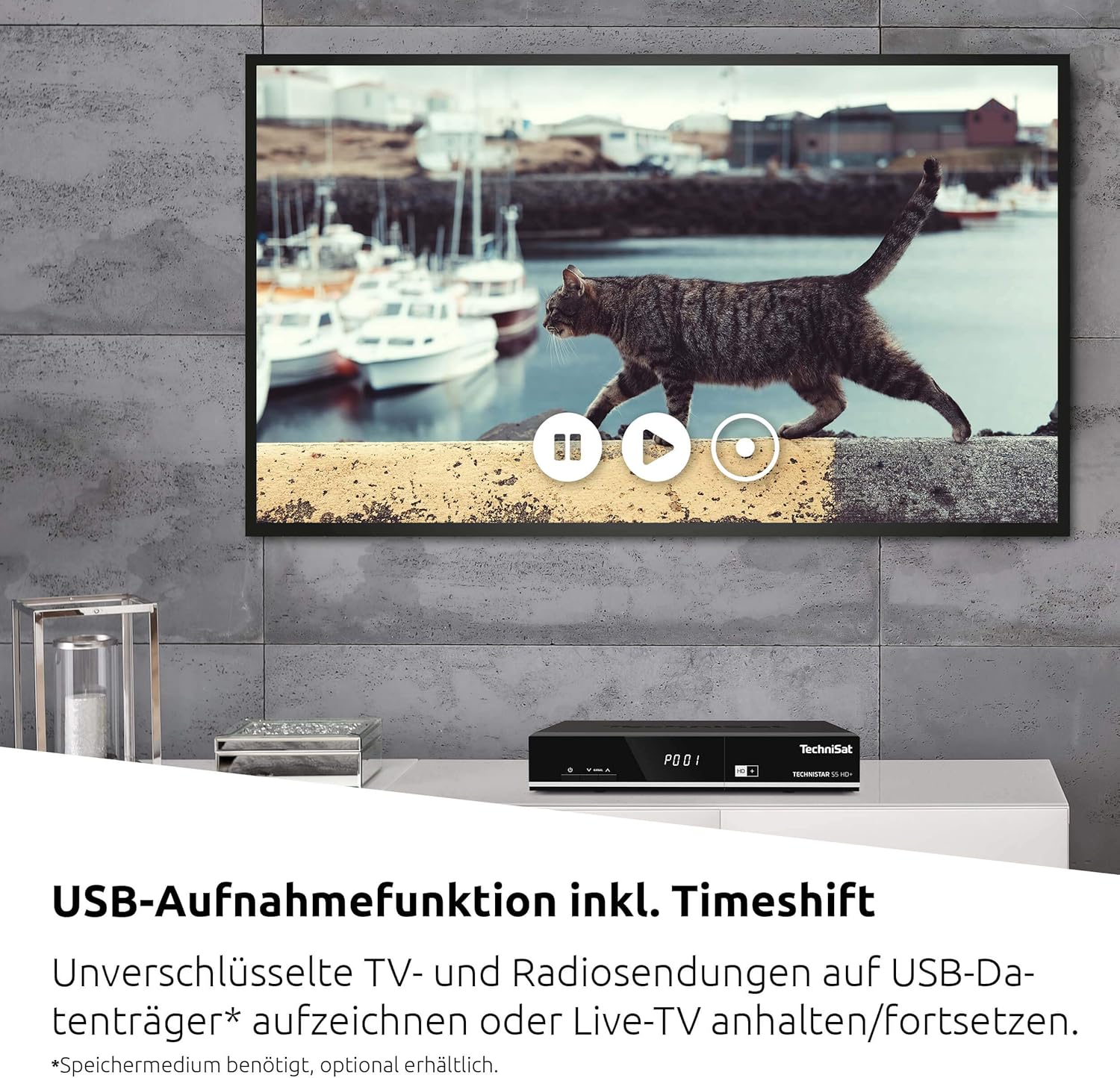 TechniSat remote control and Connect app interface