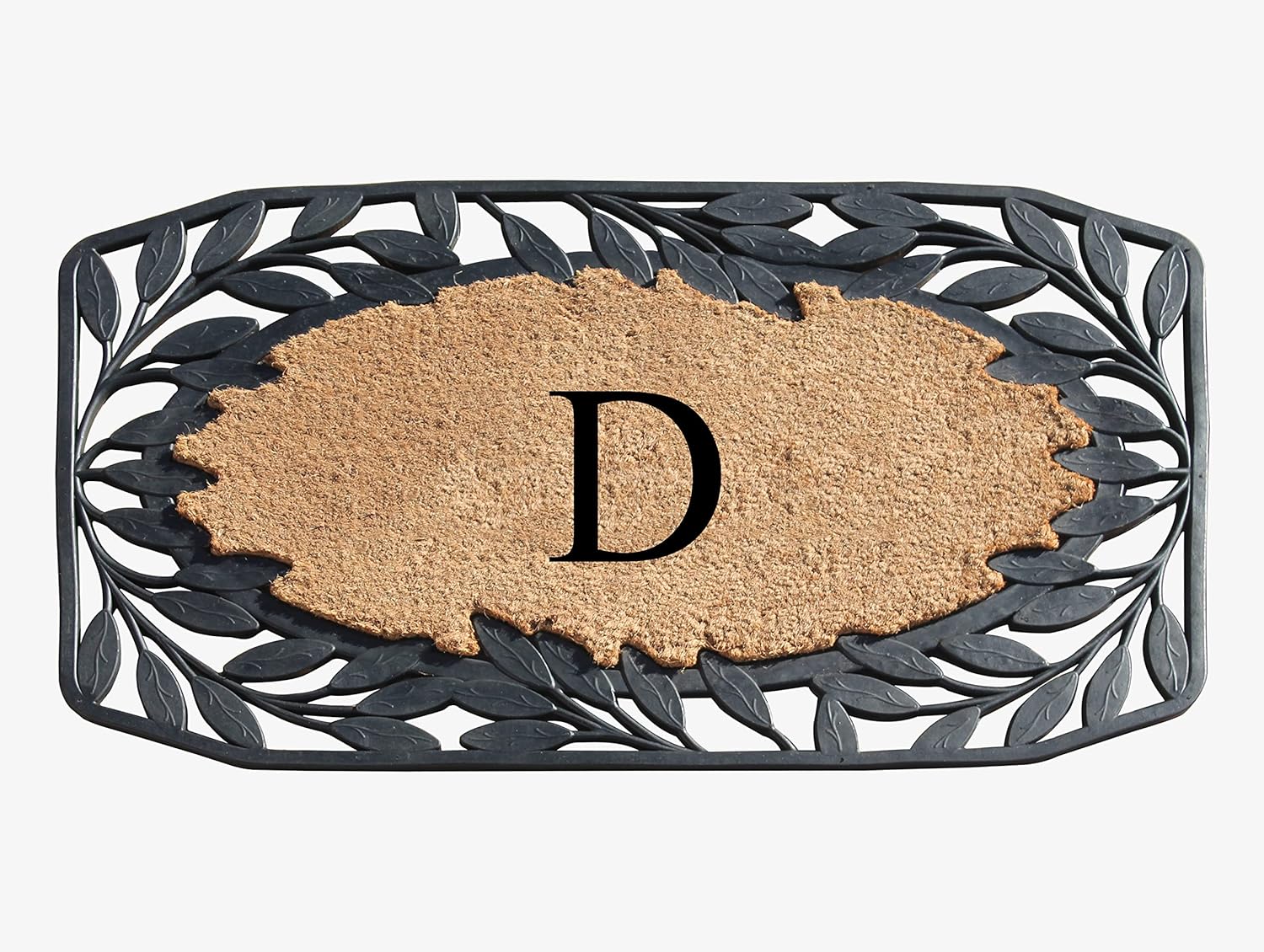 A1HC Natural Coir Monogrammed Door Mat For Front Door, 23x38, Anti-Shed Treated Durable Doormat for Outside Entrance, Heavy Duty, Thin Profile, Easy to Clean, Long Lasting, Front Door Entry Doormat