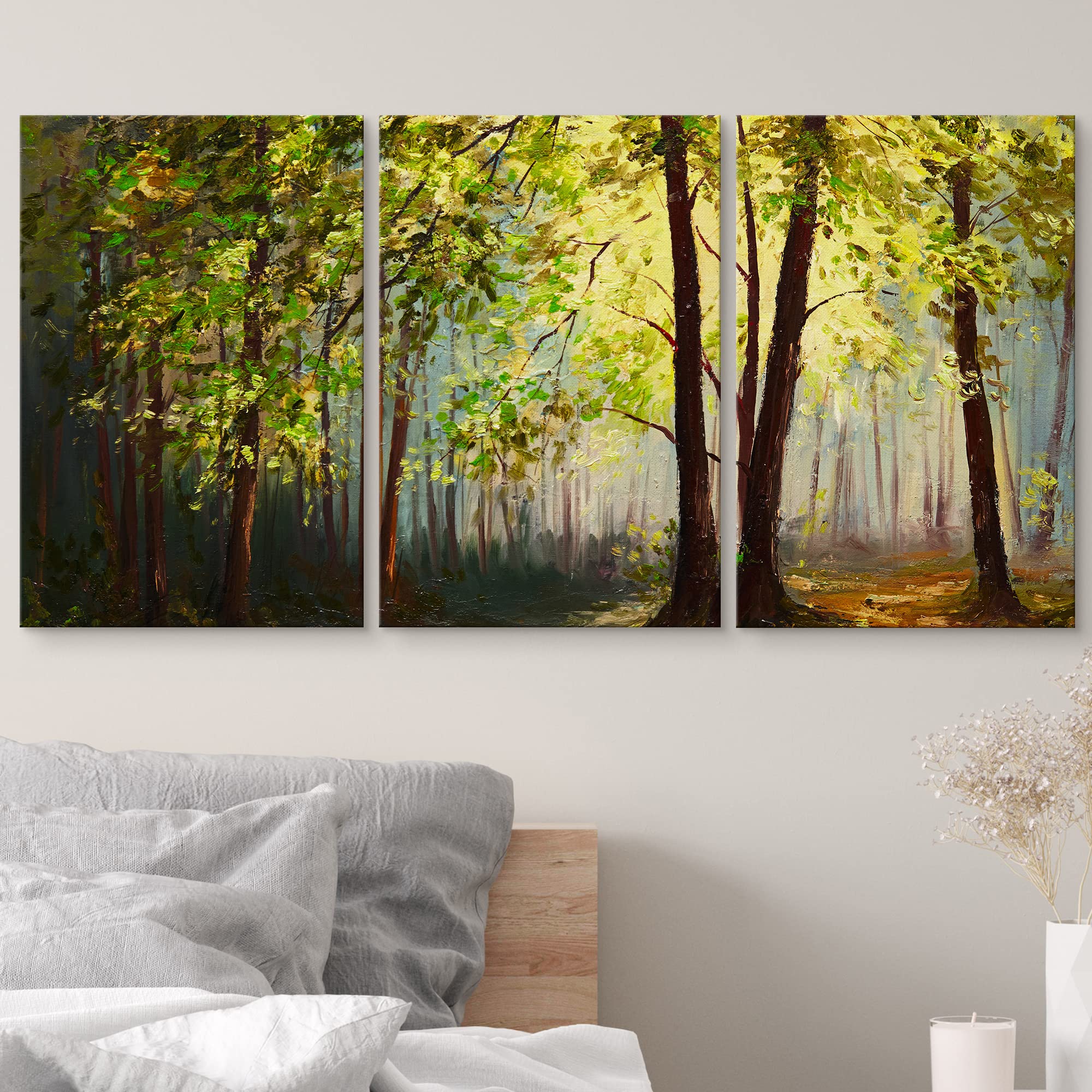 Amazon.com: wall26 Framed Wall Art Print Set Green Paint Stroke