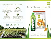 Vista 11 de ALO Aloe Vera Juice Drink ALLURE - Mangosteen + Mango 16.9 fl oz, Pack of 12 Plant-Based Drink with Real Aloe Pulp