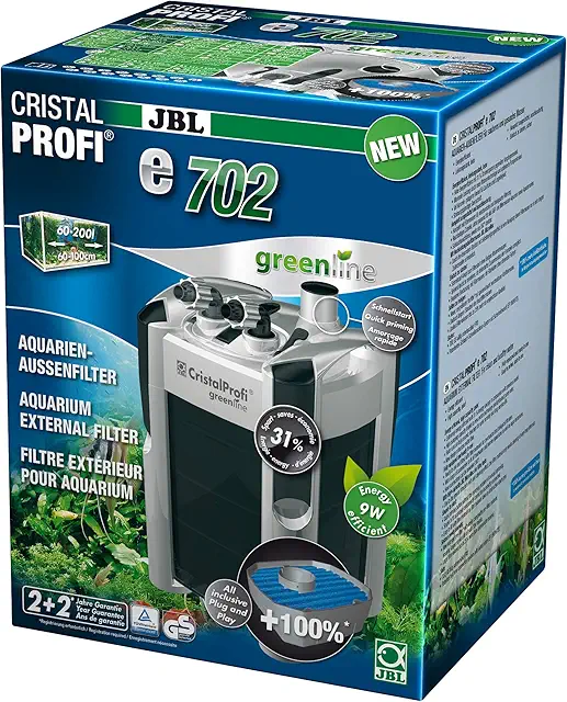 JBL CristalProfi E702 Filtre Extérieur Aquarium 200L - Filtration Silencieuse