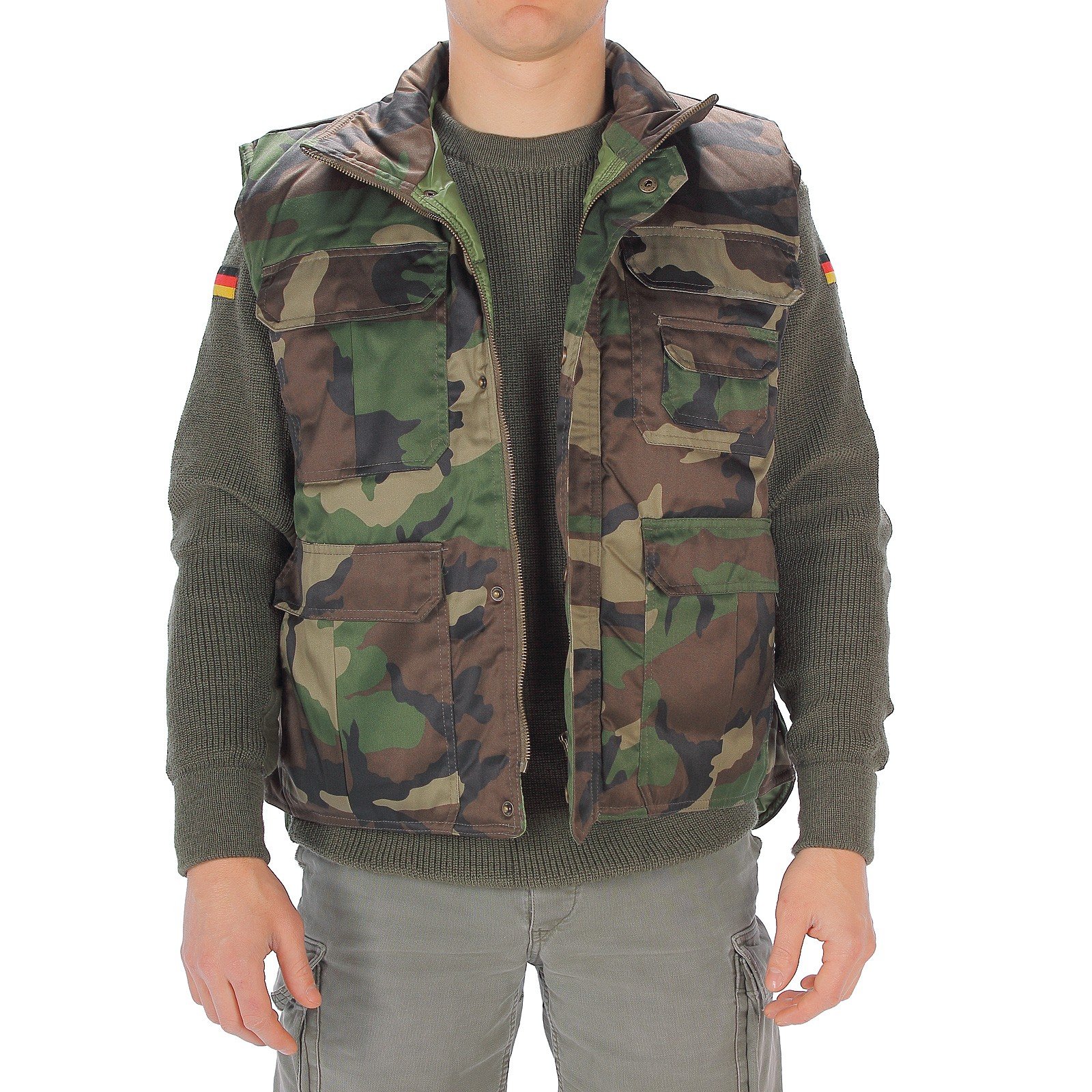 Mil-Tec Unisex Woodland Vest, Woodland, 3XL UK