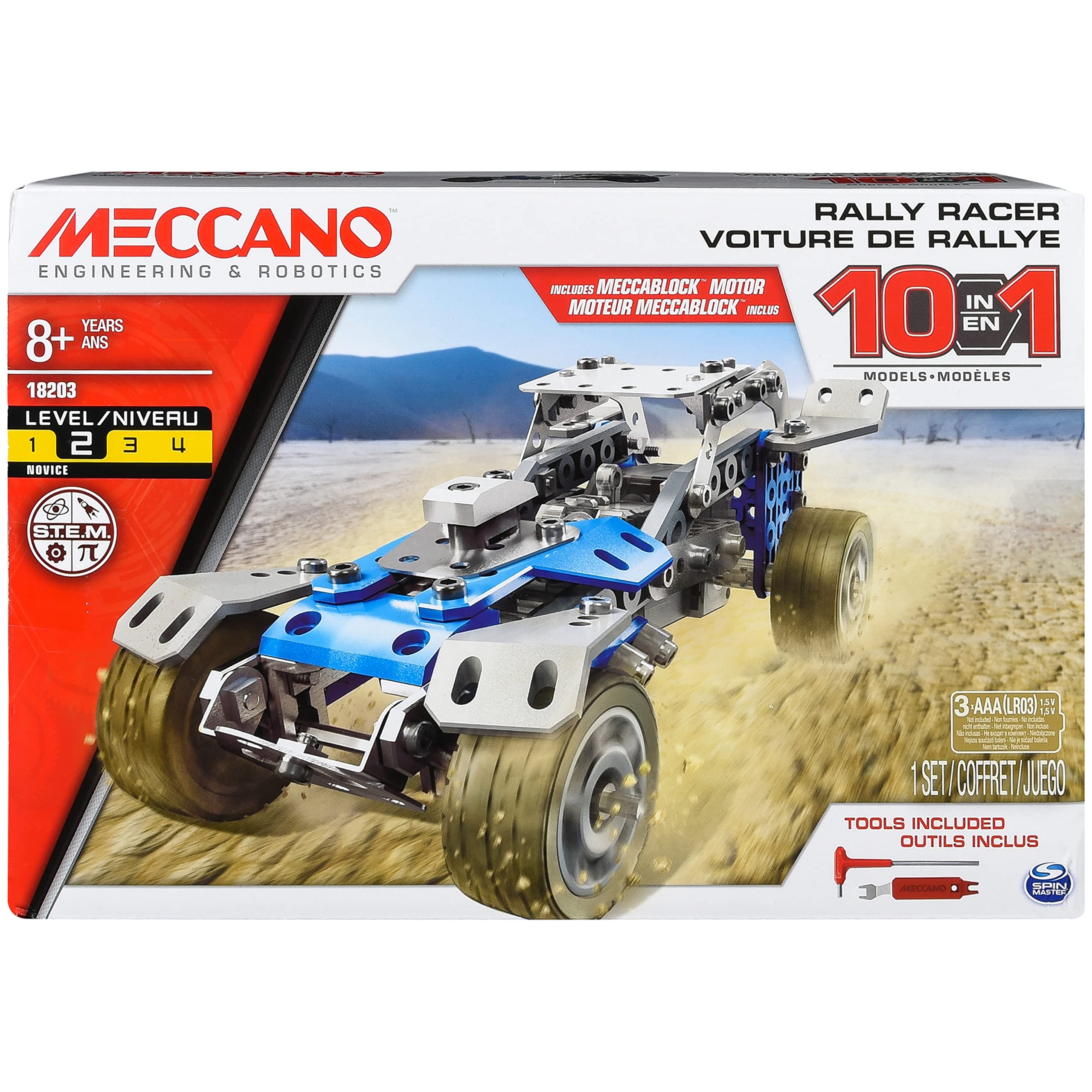 MECCANO Erector Kit de Construction de véhicule 10 en 1 pour Enfants de 8 Ans et Plus, Jouet éducatif STEM