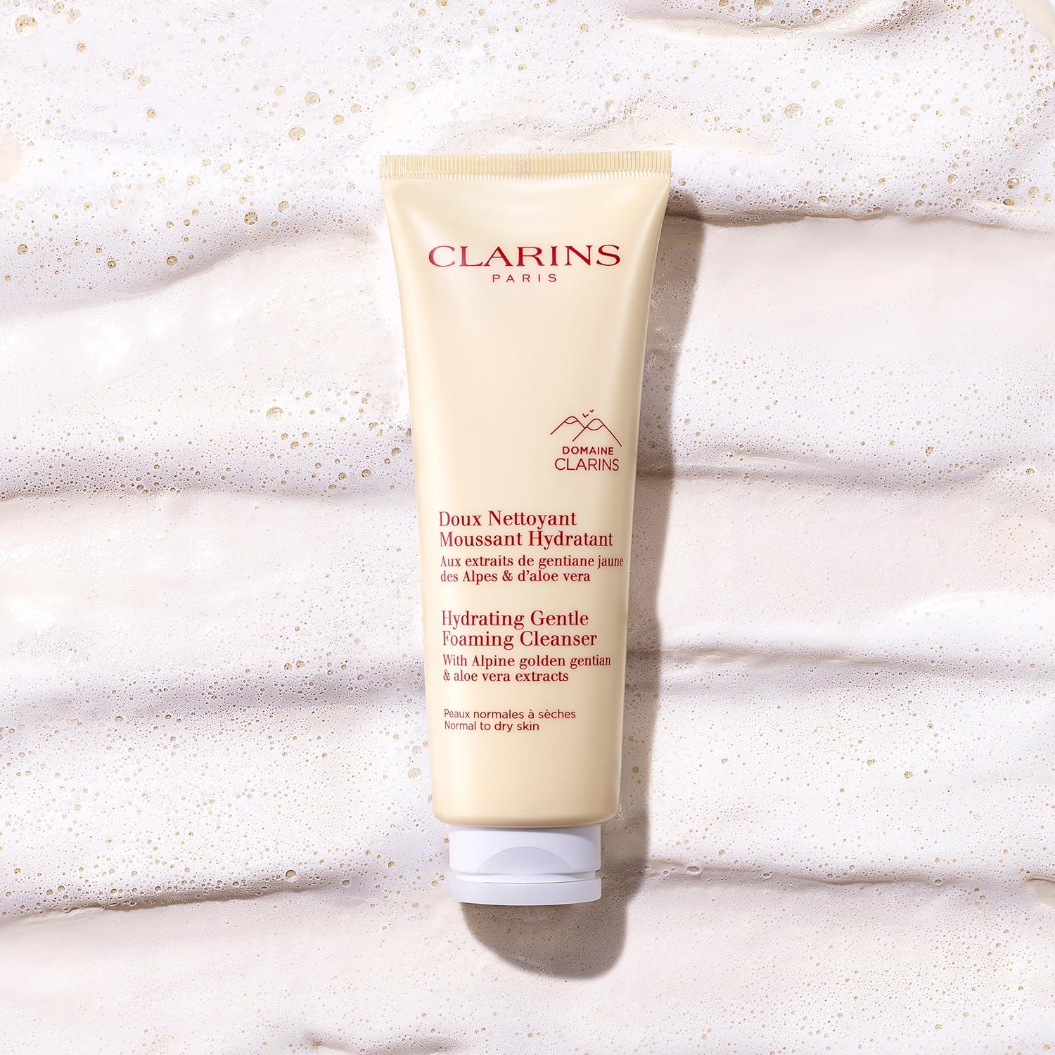Clarins Hydrating Gentle Foaming Face Cleanser | Cleanses, Soothes, and Softens | Contains Aloe Vera to Boost Hydration | Soap-Free | SLS-Free| Normal To Dry Skin Type - Image 6
