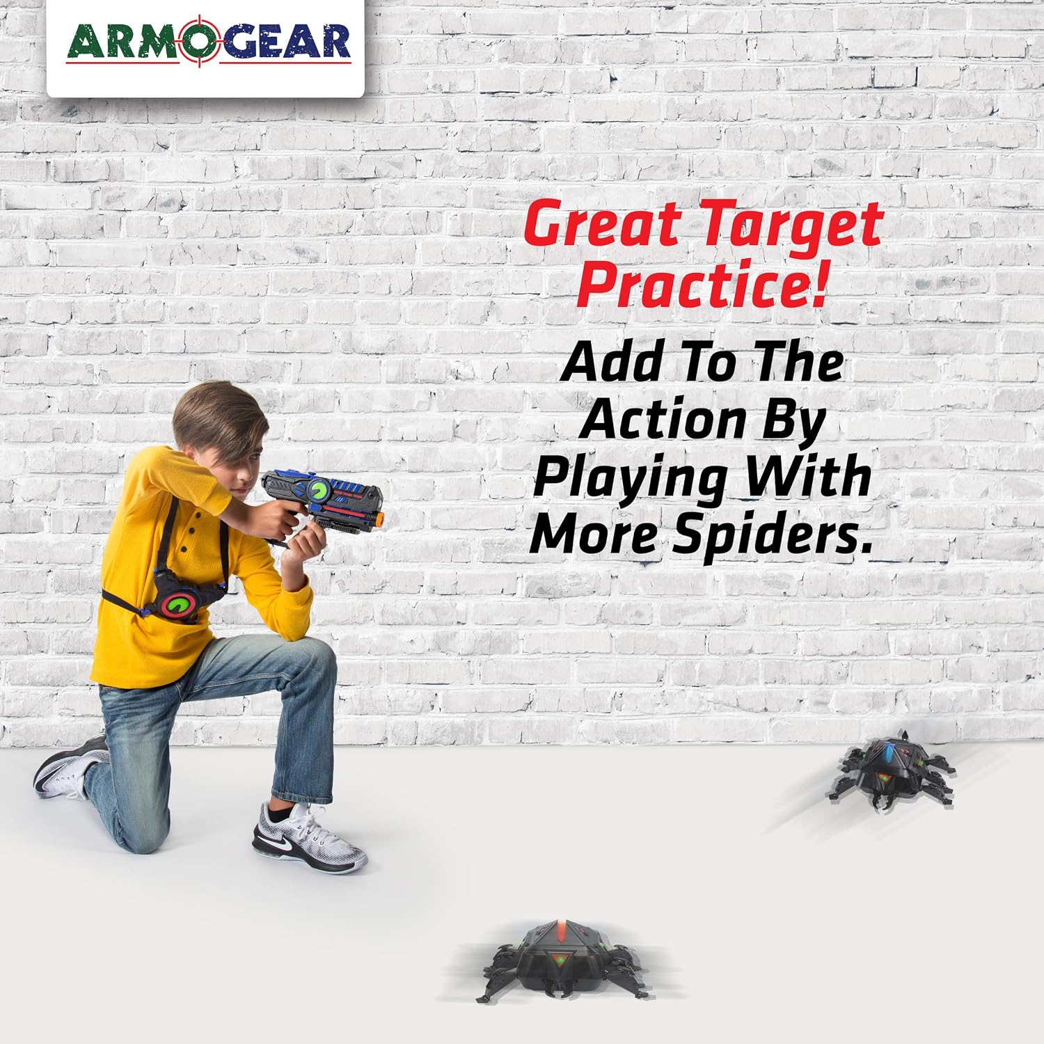 ArmoGear Laser Tag Spider Target - Laser Gun Add-on, Compatible with All ArmoGear Blasters - Laser Tag Spider Bug Shoots Back & Can Join Teams, Play Solo or with Friends, Age 8 Plus | Lazer Tag Spider Add On