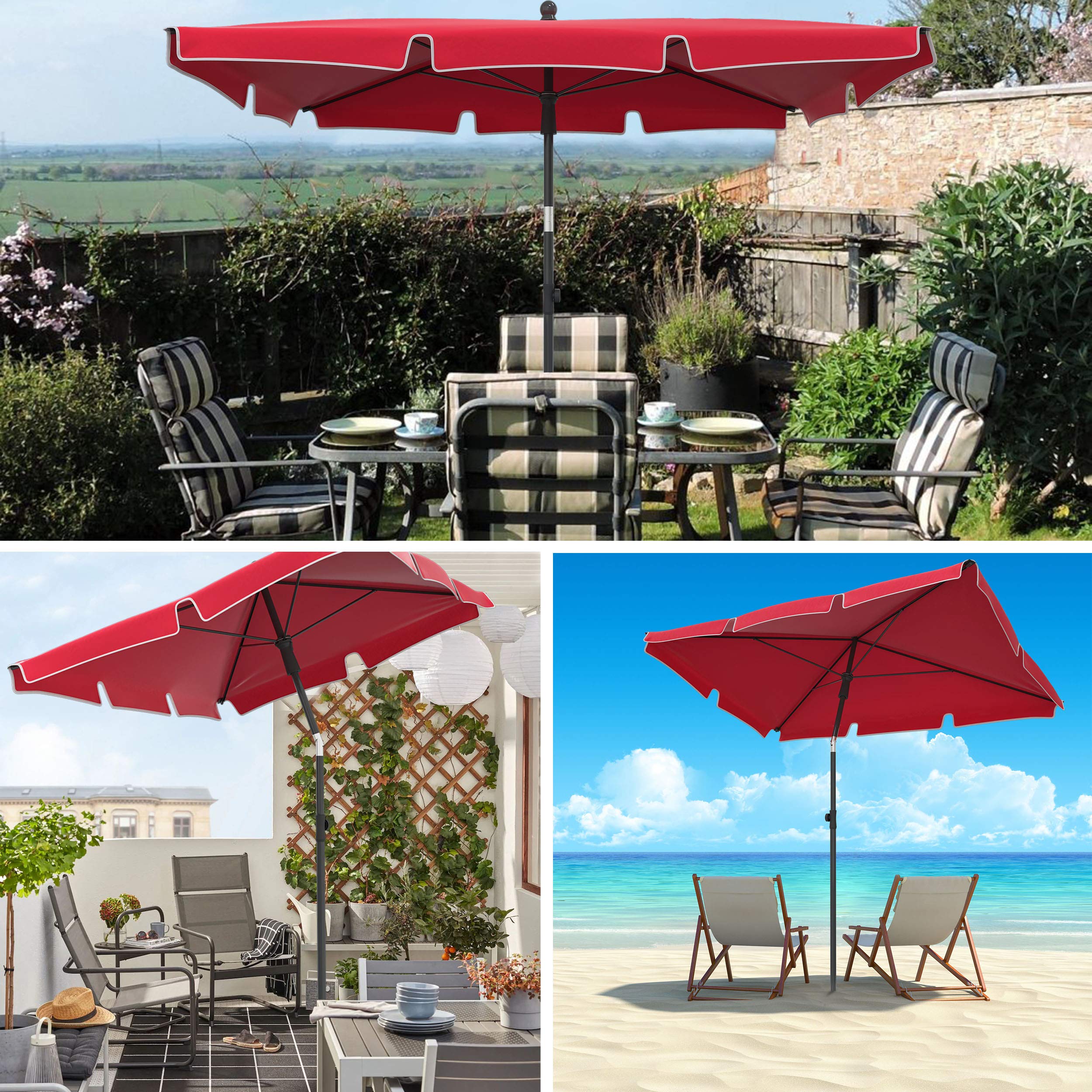 VOUNOT® Prostokątny parasol ogrodowy